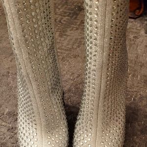 Blinged out low boots